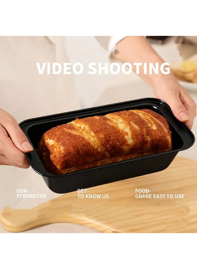 2Pcs Heavy Duty Nonstick Black Rectangular Baking Tray Dish Carrier Box 662F Heat Oven Safe - Image 1