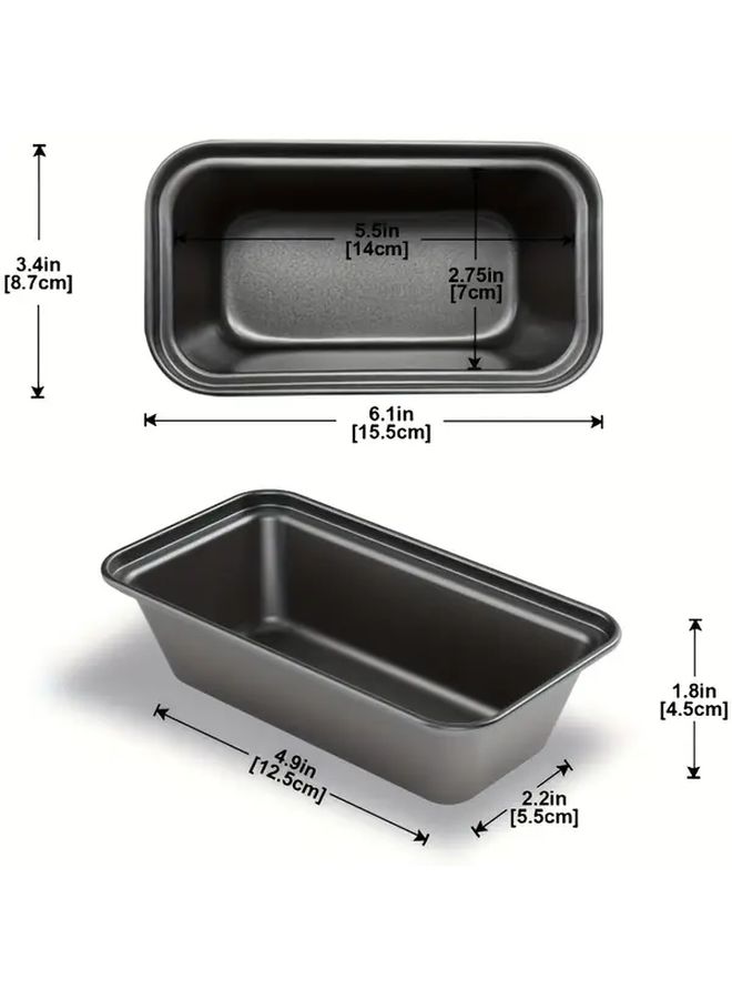 2Pcs Heavy Duty Nonstick Black Rectangular Baking Tray Dish Carrier Box 662F Heat Oven Safe - Image 2