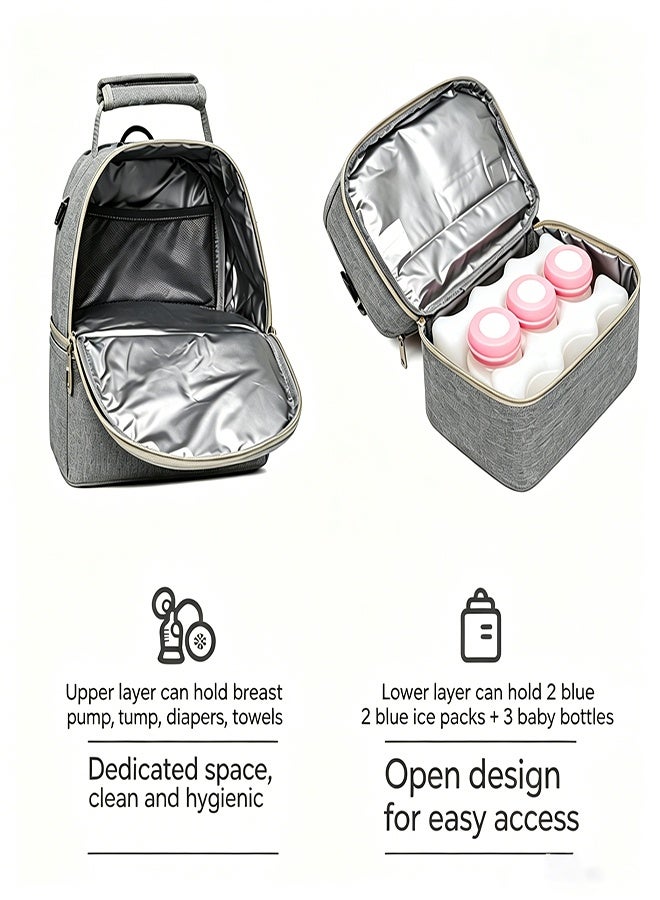 YOUHA Durable, Water-Repellent, Dirt-Proof And Wear-Resistant Multi-Function Large Baby Diaper Bag - Image 5