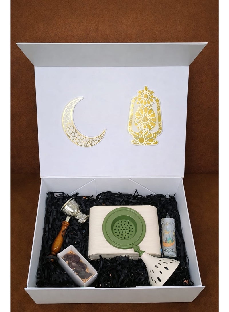 Elegant Ramadan Gift Box Set with Dates, Incense Burner & Decorative Accessories - Image 2