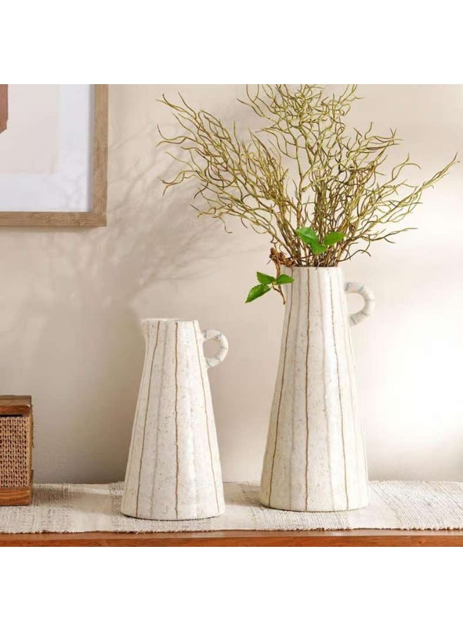 Pan Home Yua Stoneware Linear Vase - White - Image 3