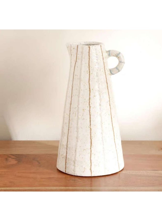 Pan Home Yua Stoneware Linear Vase - White - Image 4