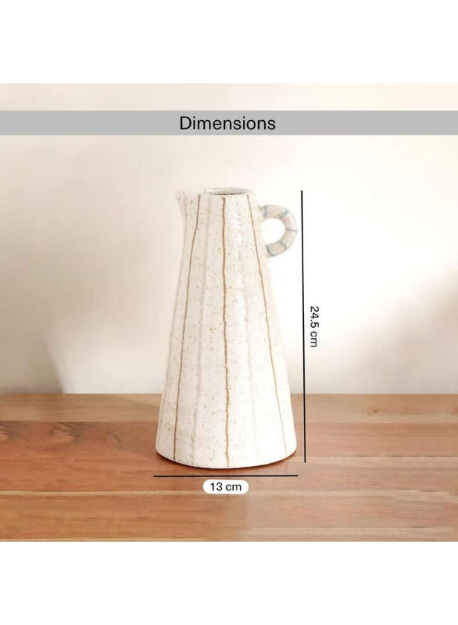 Pan Home Yua Stoneware Linear Vase - White - Image 5