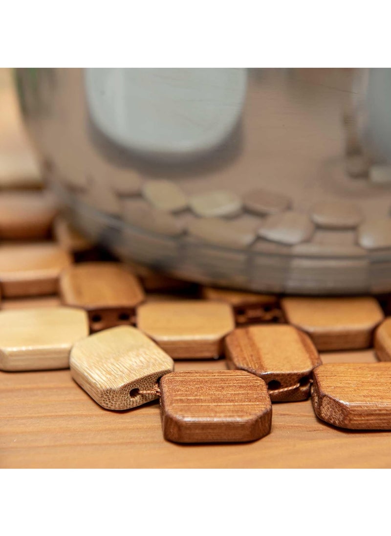 Generic 3 Piece Wood Coaster Set Large Suitable for Wooden Utensils - Coaster for Hot Pots - Natural Wood Cup Coasters for Drinking Cups Set of 3 - Insulating Wooden Coaster Board for Dishwasher - Heat Insulating Coaster - Thermal Wooden Cups - Cups Wood Requirements for Drinks - Natural Wood Requirements for Drinking Glasses, Coaster Set Suitable for Any Table Type - Requirements for Every Table Type - Insulating Requirements for Glassware for Drinks  - Image 5