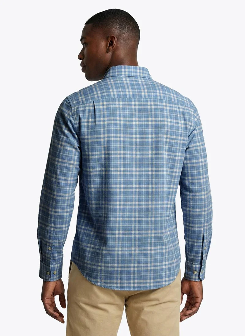 Nautica  Men Regular Fit Long Sleeve Dyed Shirt for Versatile Styling - Blue for Men | Best Price UAE