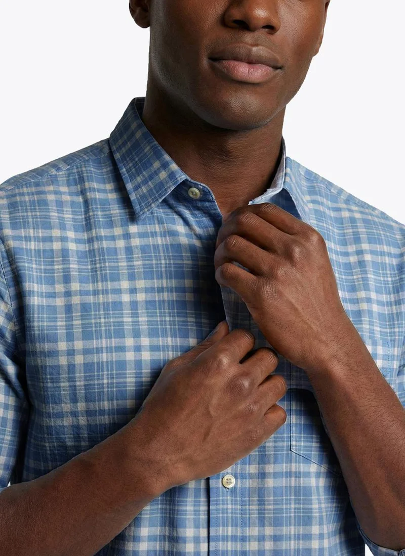 Nautica  Men Regular Fit Long Sleeve Dyed Shirt for Versatile Styling - Blue for Men | Best Price UAE