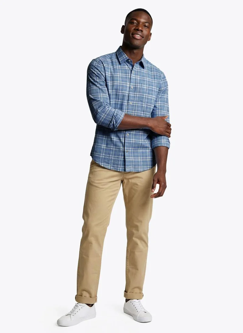 Nautica  Men Regular Fit Long Sleeve Dyed Shirt for Versatile Styling - Blue for Men | Best Price UAE