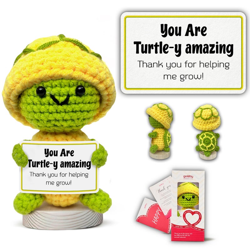 Gossby Teacher Gifts Thank You for Helping Me Grow Appreciation Thank You Birthday Retired Birthday Mothers Day Teachers Day Gift from Student Teacher Stuffers Positive Turtle Crochet - Image 2