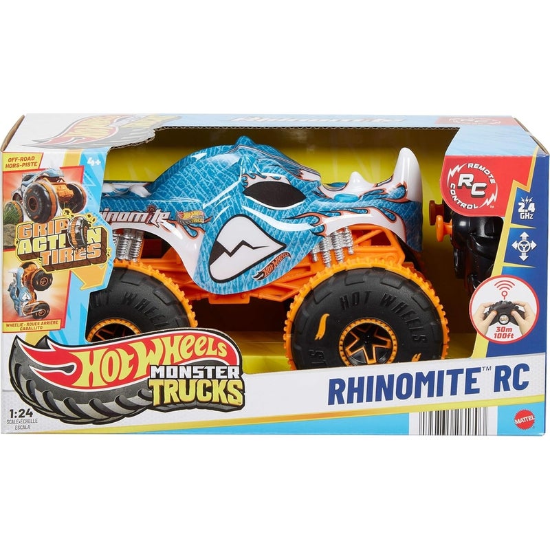 Mattel Games Mattel - Hot Wheels Monster Trucks Rhinomit 1/24 with Remote Control - JBK11 - Image 5