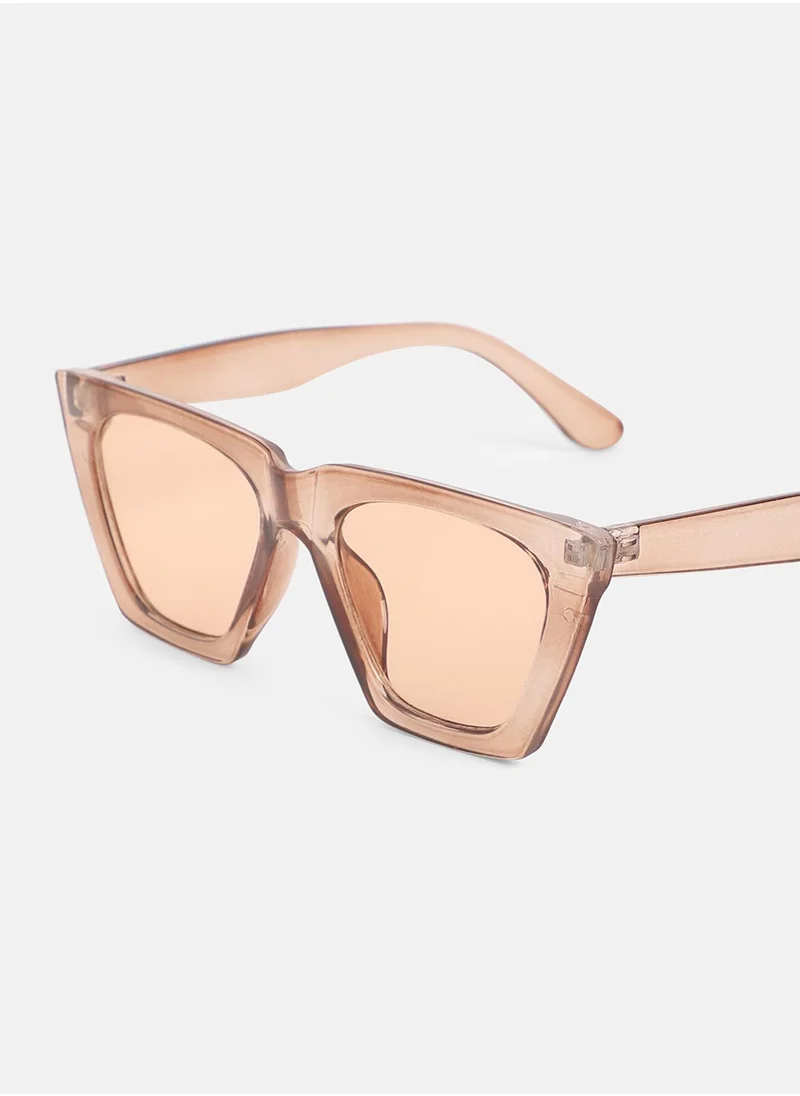 Haute Sauce Full Rim Cateye Sunglasses - Brown