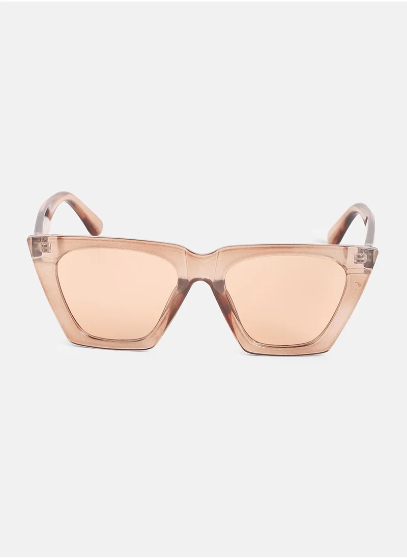 Haute Sauce Full Rim Cateye Sunglasses - Brown