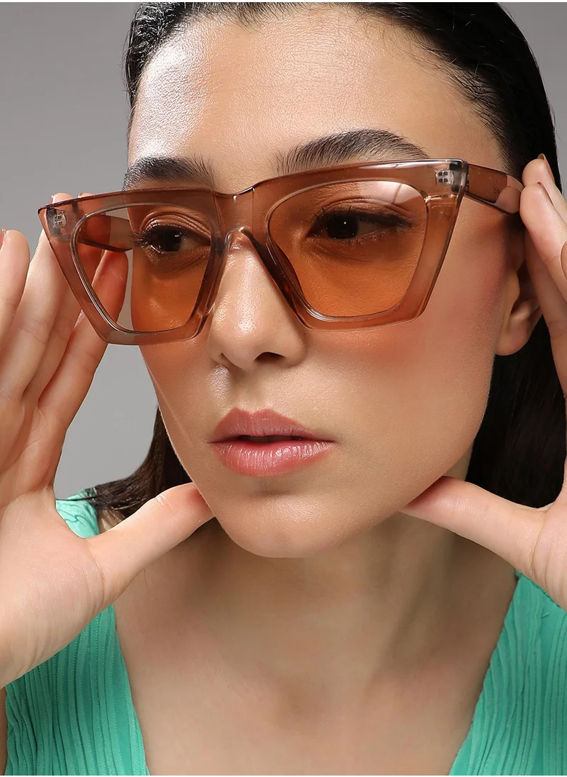 Haute Sauce Full Rim Cateye Sunglasses - Brown