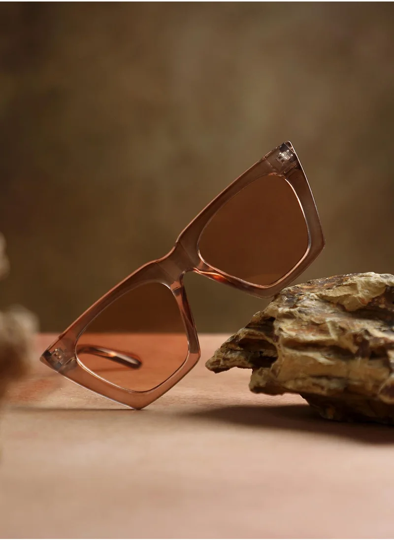 Haute Sauce Full Rim Cateye Sunglasses - Brown