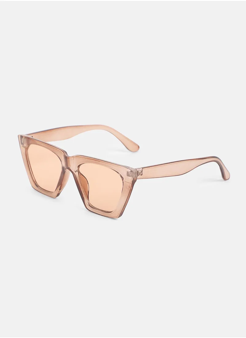Haute Sauce Full Rim Cateye Sunglasses - Brown
