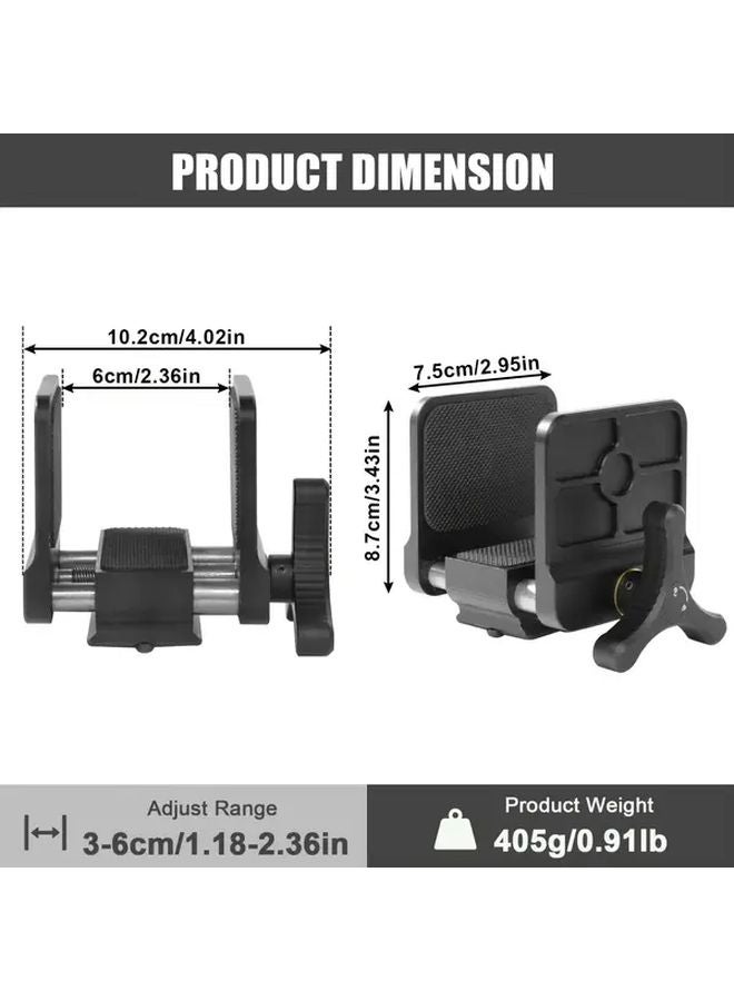 HTPSFJ004G Aluminum Tripod Head Clamp For Telescopes Binoculars Outdoor Hunting - Image 4