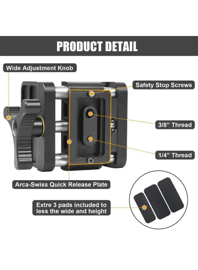 HTPSFJ004G Aluminum Tripod Head Clamp For Telescopes Binoculars Outdoor Hunting - Image 3