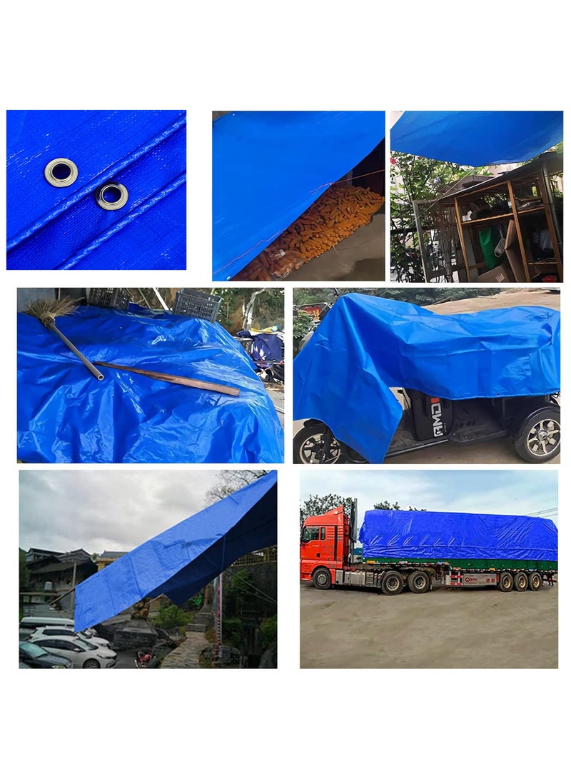 Heavy Duty Tarpaulin Waterproof Strong Cover Ground Sheet Tarp, Blue 30 ft x 40 ft | 9 m x 12 m  - Image 4