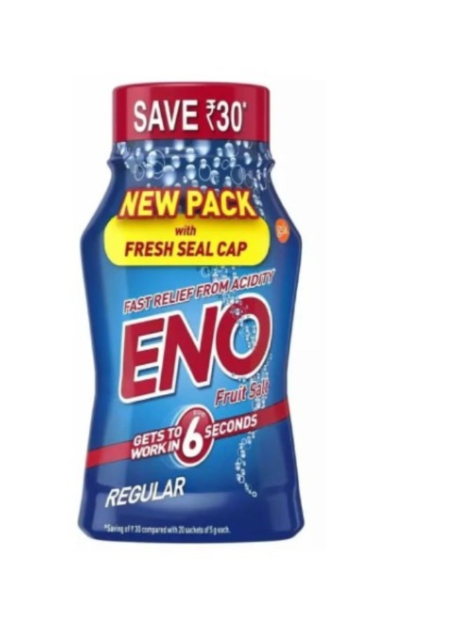 ENO Regular Fruit Salt Antacid Powder, 100g, New Pack with Fresh Seal Cap