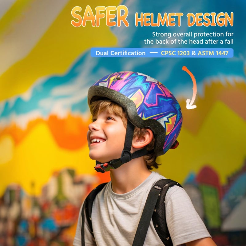MOUNTALK Toddler Bike Helmet,Adjustable Kids Helmets from Infant/Toddler/Baby to Children Girls and Boys, Age 0-2/1-2 Years Old (Cyberpunk, XS) - Image 2