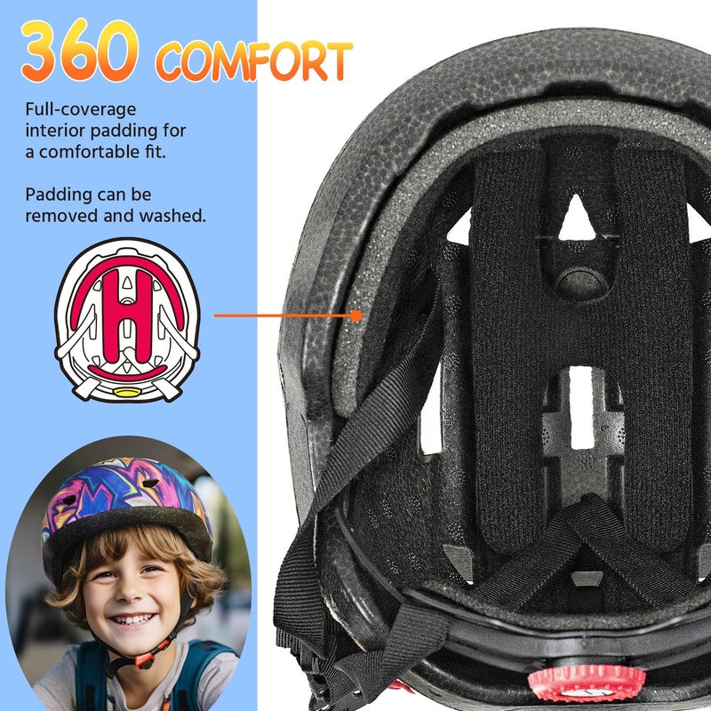 MOUNTALK Toddler Bike Helmet,Adjustable Kids Helmets from Infant/Toddler/Baby to Children Girls and Boys, Age 0-2/1-2 Years Old (Cyberpunk, XS) - Image 3