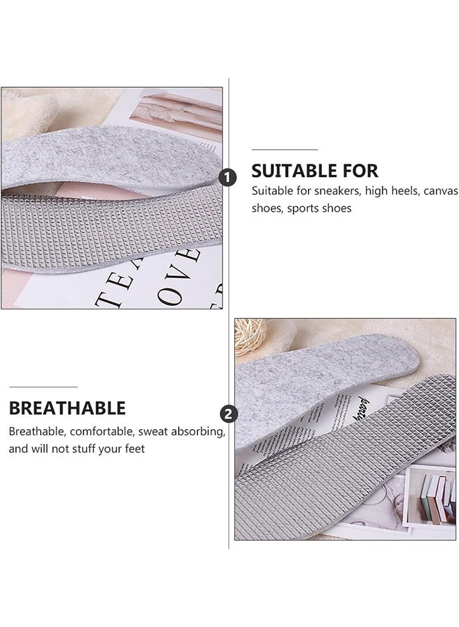 زوجان من النعال الداخلية الصوفية الدافئة للجنسين، نعال داخلية من رقائق الألومنيوم مزدوجة الجانب من القماش غير المنسوج، نعال داخلية داعمة للقوس، نعال داخلية من الإسفنج الذكي، نعال داخلية رياضية مبطنة ممتصة للصدمات للقدم - Image 5