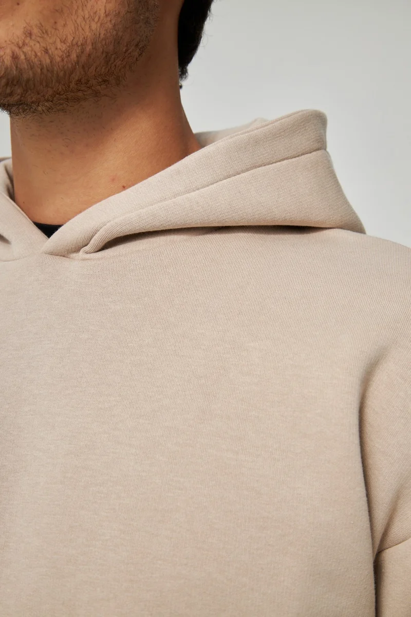 MRS Clothing Men's Smoke Unisex Plain Hooded Collar Cotton Pocket Detailed Sweatshirt