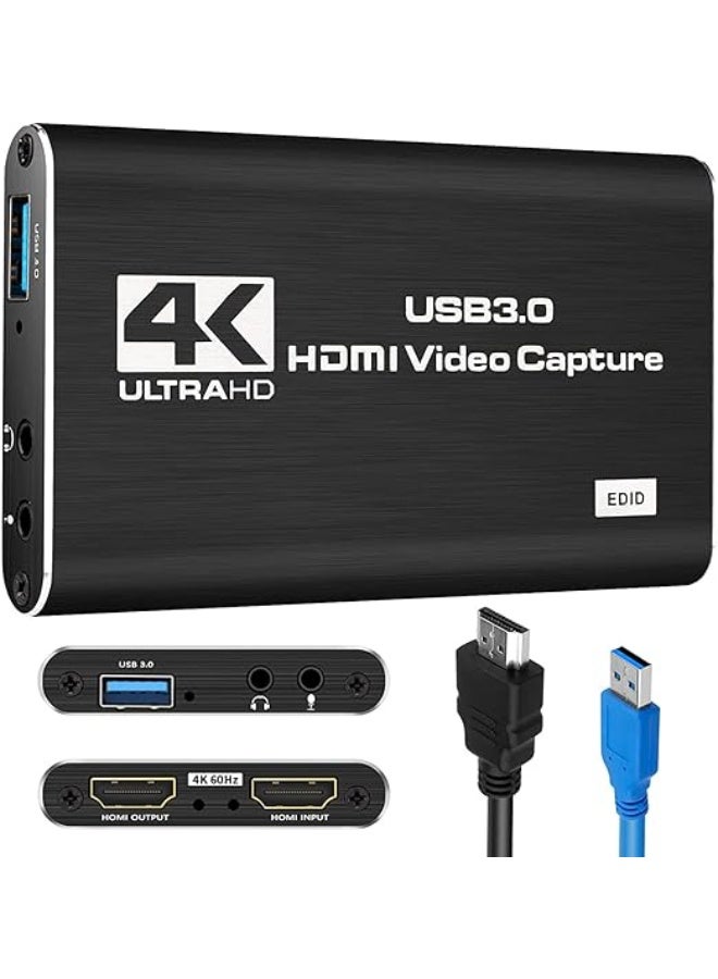HDMI Video Capture Card 1080P with 4K Input, USB Audio Capture Device for Streaming, Recording, Gaming, Live Broadcast and Video Transfer - Image 1
