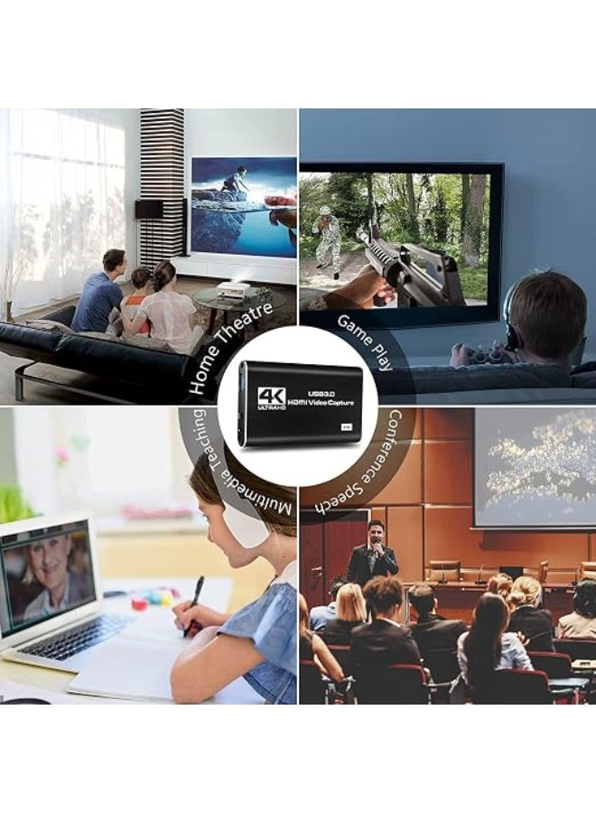 HDMI Video Capture Card 1080P with 4K Input, USB Audio Capture Device for Streaming, Recording, Gaming, Live Broadcast and Video Transfer - Image 5