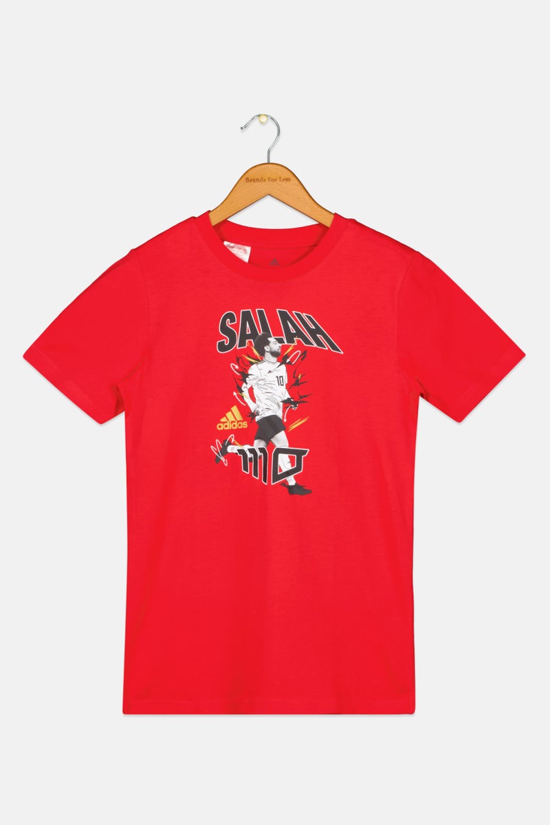 Adidas Kids Boy Short Sleeve Graphic Print T-Shirt, Red - Image 1