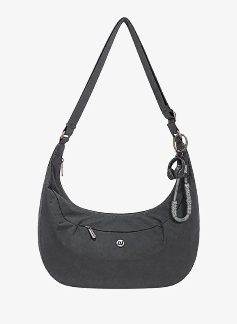 David Jones Shoulder bag model 8308 for everyday, gym, out and abouts, street style and meetings | Faux vegan leather shoulder bag with adjustable strap| Moon design shoulder bag with extra pockets