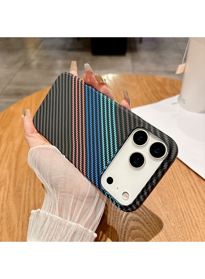 لـ iPhone 17 Pro Case, متوافق مع Mag-Safe, حالة الهاتف النساء رقيقة نسيج ألياف الكربون, حالة لـ iPhone 17 Pro مضاد للصدمات مضاد للخدش غطاء واقي مغناطيسي قوي, الشحن اللاسلكي (الأزرق) - Image 1