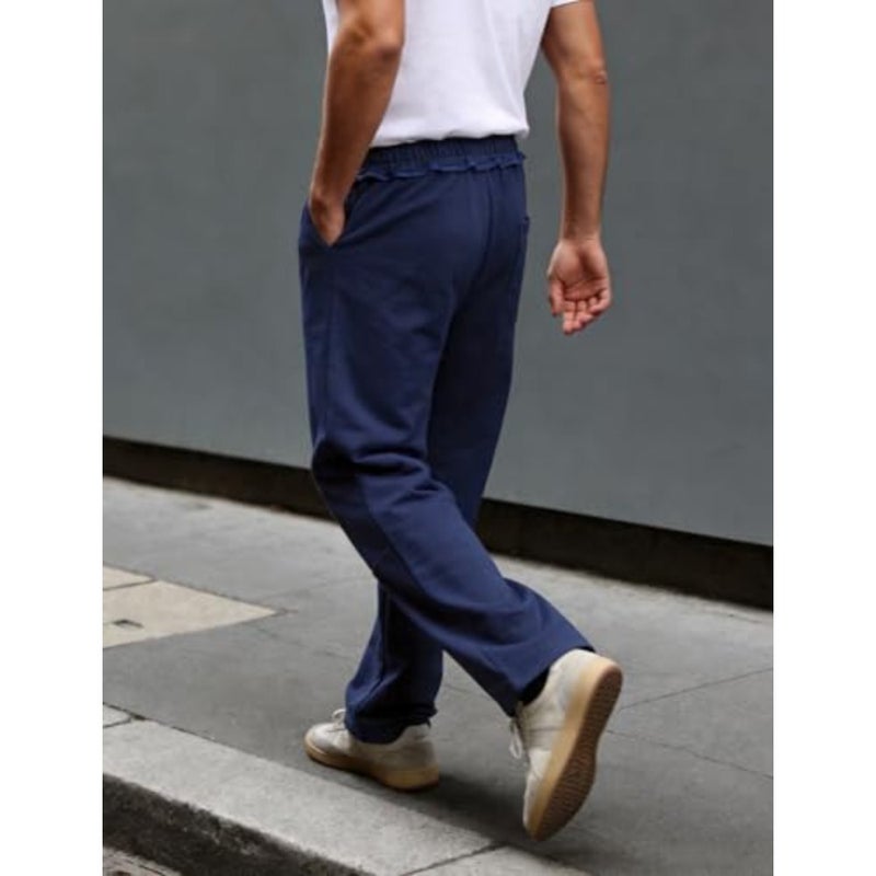 SEAUR Stretchy Wide Leg Joggers Mens Casual Loose Baggy Track Pants Drawstring Sweatpants with Side Pockets for Hiking Gym Everyday Wear S-3 - Image 3