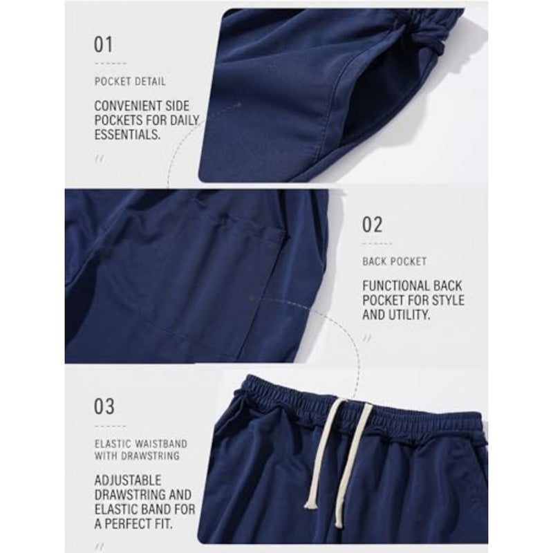 SEAUR Stretchy Wide Leg Joggers Mens Casual Loose Baggy Track Pants Drawstring Sweatpants with Side Pockets for Hiking Gym Everyday Wear S-3 - Image 5