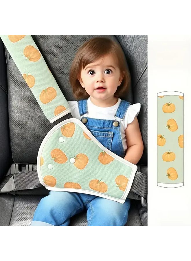 Seat Belt Shoulder Pad Cover One Piece Green Pumpkin Anti Choke Belly Pad Universal Fit - Image 4