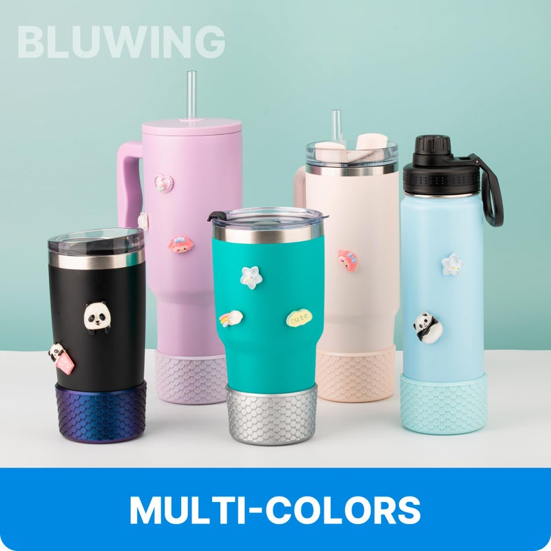 Bluwing Mermaid Silicone Boot for Stanley Cup 40/30/20 oz, Bottom Protector for Stanley IceFlow 20/30 oz and Hydroflask 12-24 oz, Anti-Slip Bottle Bottom (Royal Blue) - Image 3