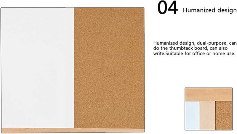 30x40cm Whiteboard Cork Board Combination Message Board for Home Office Art Craft - Image 3