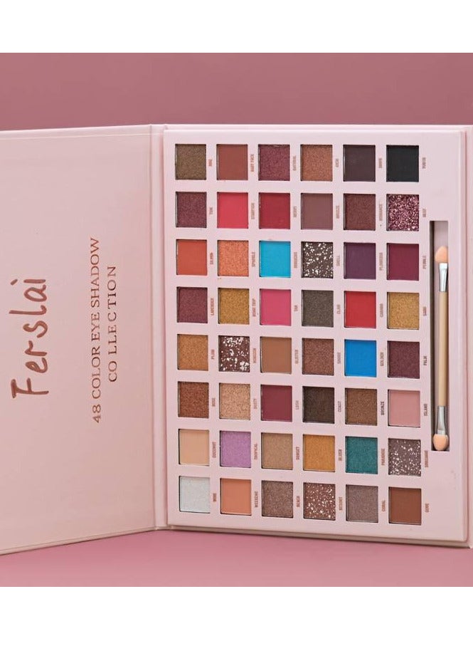 Ferslai 48-Color Professional Eyeshadow Palette – High Pigment Shimmer, Matte, Glitter & Metallic Shades | Smooth Blending & Long-Lasting Velvet Texture - Image 2
