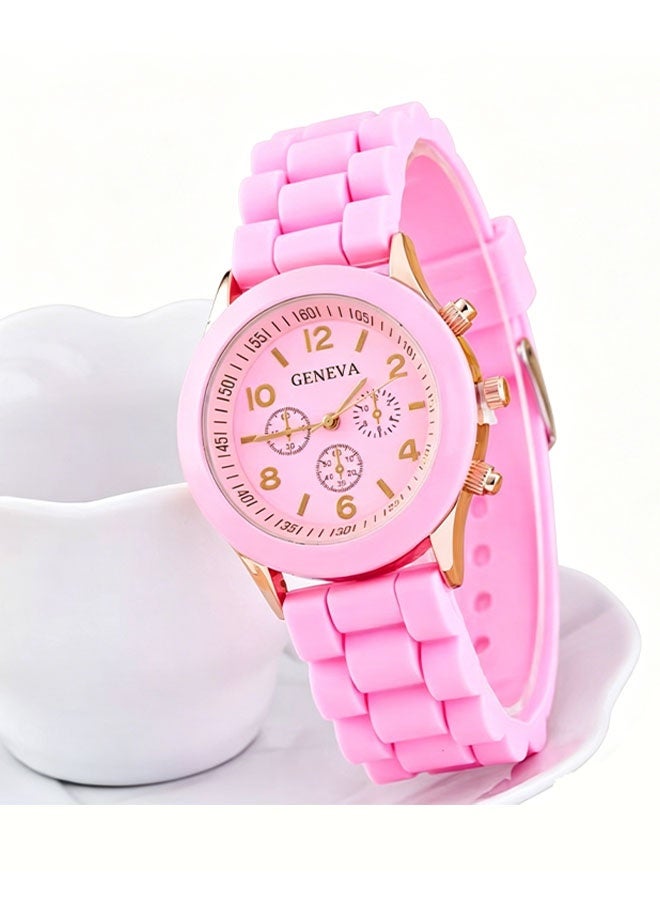 Geneva [2026 New Design]Ladies Watch Fashionable Women Quartz Diamond Wristwatch Classic Simple Watches Business Decoration Bangle Bracelet Necklace Ring Earring Girl Gift Set - Image 5
