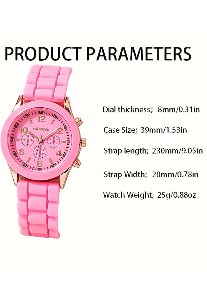 Geneva [2026 New Design]Ladies Watch Fashionable Women Quartz Diamond Wristwatch Classic Simple Watches Business Decoration Bangle Bracelet Necklace Ring Earring Girl Gift Set - Image 4