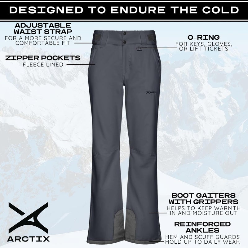 Arctix Women's Insulated Snow Pants, Steel, 3X Short, 1800 - Image 4