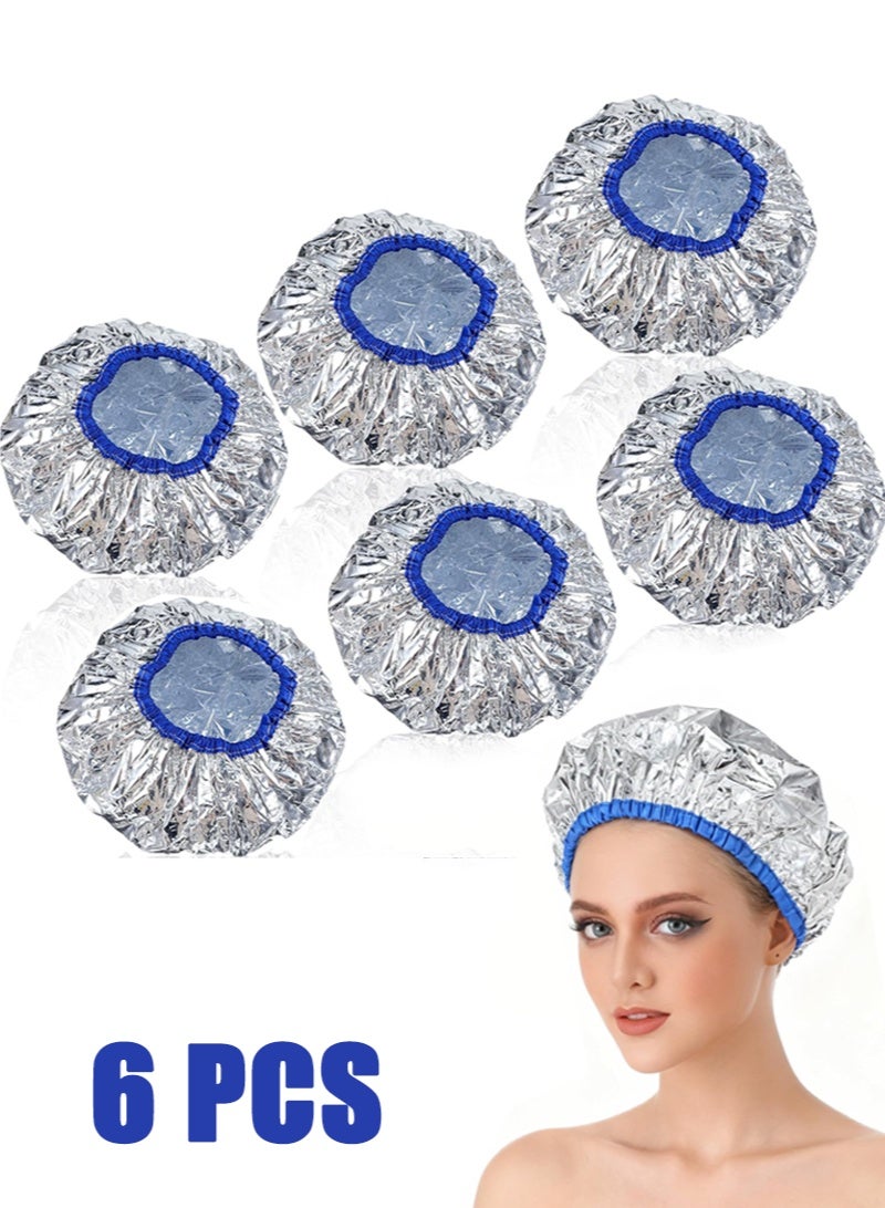 ShineZone 6 Pcs Hair Heat Cap, Aluminum Foil Inner Layer,Suitable Oil Treatment and Hair Mask - Image 1