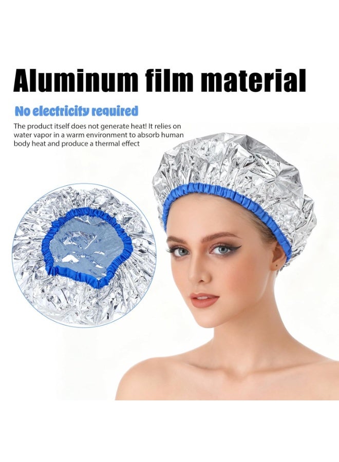 ShineZone 6 Pcs Hair Heat Cap, Aluminum Foil Inner Layer,Suitable Oil Treatment and Hair Mask - Image 3