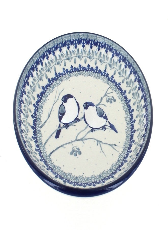 Blue Rose Pottery Blue Rose Polish Pottery - Bluebird Dessert Plate - 7.75" Diameter - Beautiful Plate for Cake, Appetizers, or Snacks - Image 1