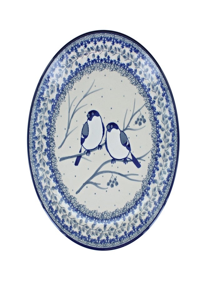 Blue Rose Pottery Blue Rose Polish Pottery - Bluebird Dessert Plate - 7.75" Diameter - Beautiful Plate for Cake, Appetizers, or Snacks - Image 2