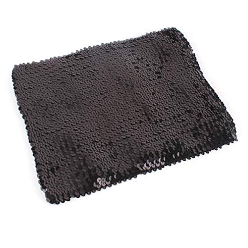 Fenyong Womens Sparkly Sequin Mermaid Crop Tops, Strapless Metallic Tube Tops for Party Clubwear(Black) - Image 2