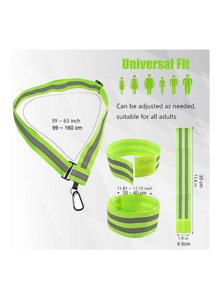 meayul Reflective Cycling Safety Vest, 5PCS High Visibility Reflective Running Gear Night Walking Safety Gear for Men Women Kids, Adjustable Reflective Belt Running Vest with 4 Reflective Armbands for Night Walking Cycling Running Accessories - Image 2