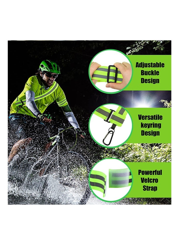 meayul Reflective Cycling Safety Vest, 5PCS High Visibility Reflective Running Gear Night Walking Safety Gear for Men Women Kids, Adjustable Reflective Belt Running Vest with 4 Reflective Armbands for Night Walking Cycling Running Accessories - Image 5