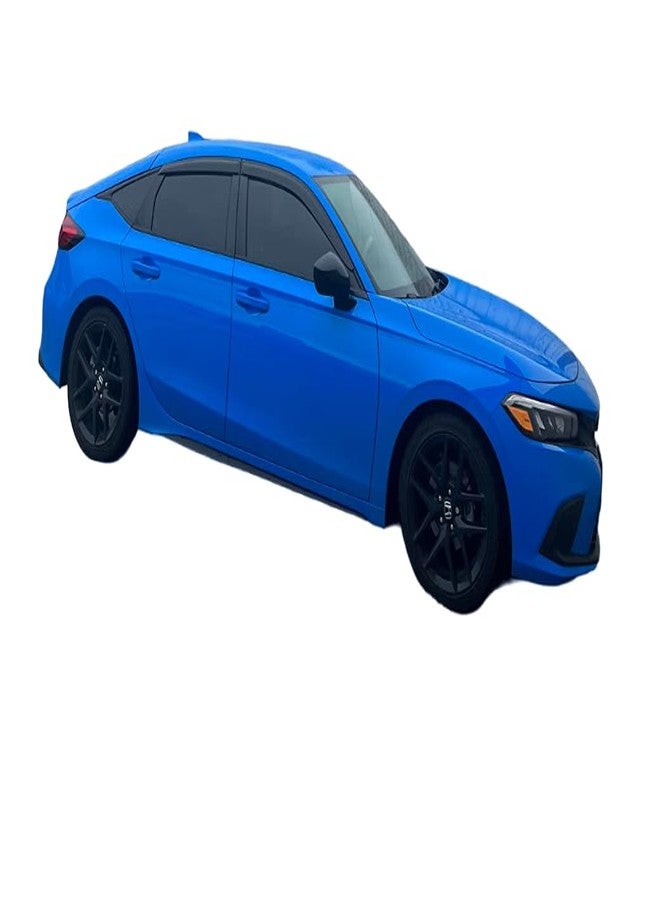 Optimal Co Tinted Tape-On Side Window Vent Visor Deflectors Rain Guards Compatible with Honda Civic Hatchbac HB 2022 2023 LX Sport Touring EX-L - Image 2