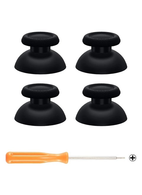 Analog Thumbstick Joystick for PS5 PS4 Controllers, Black 4pcs with Screwdriver