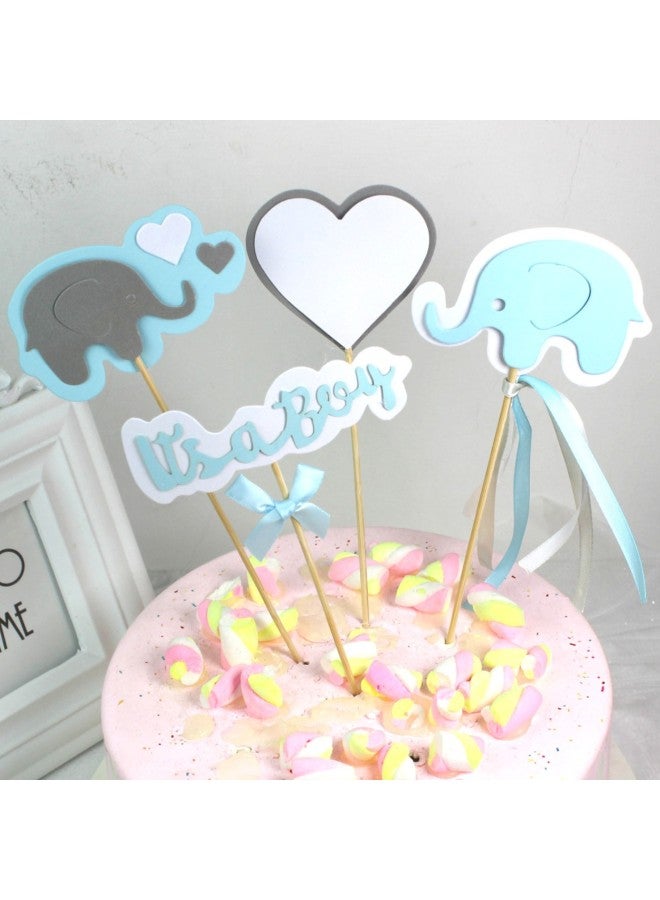 Baking Cake Decoration Baby Hundred Days Celebration Elephant Baby Birthday Card Birthday Party Dessert Dress Up-Specifications:Love Elephant (Boy) - Image 3